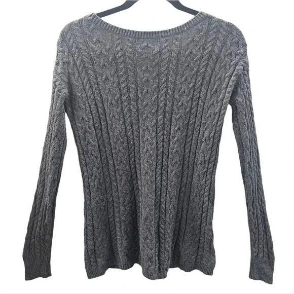 American Eagle Outfitters Gray Wool Blend Cable Knit Sweater Size Medium - Picture 4 of 8